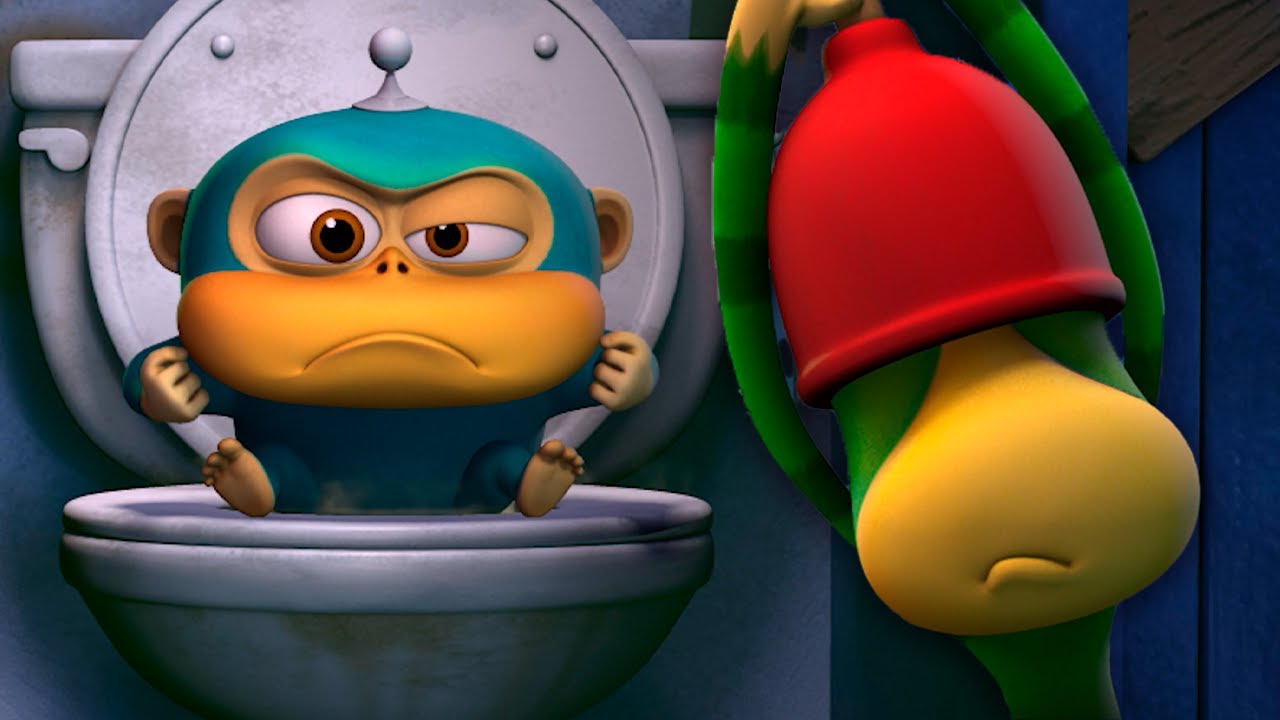 Alien Monkeys 👽 Bathroom 🚽 Animation for Kids | WOW CLUB