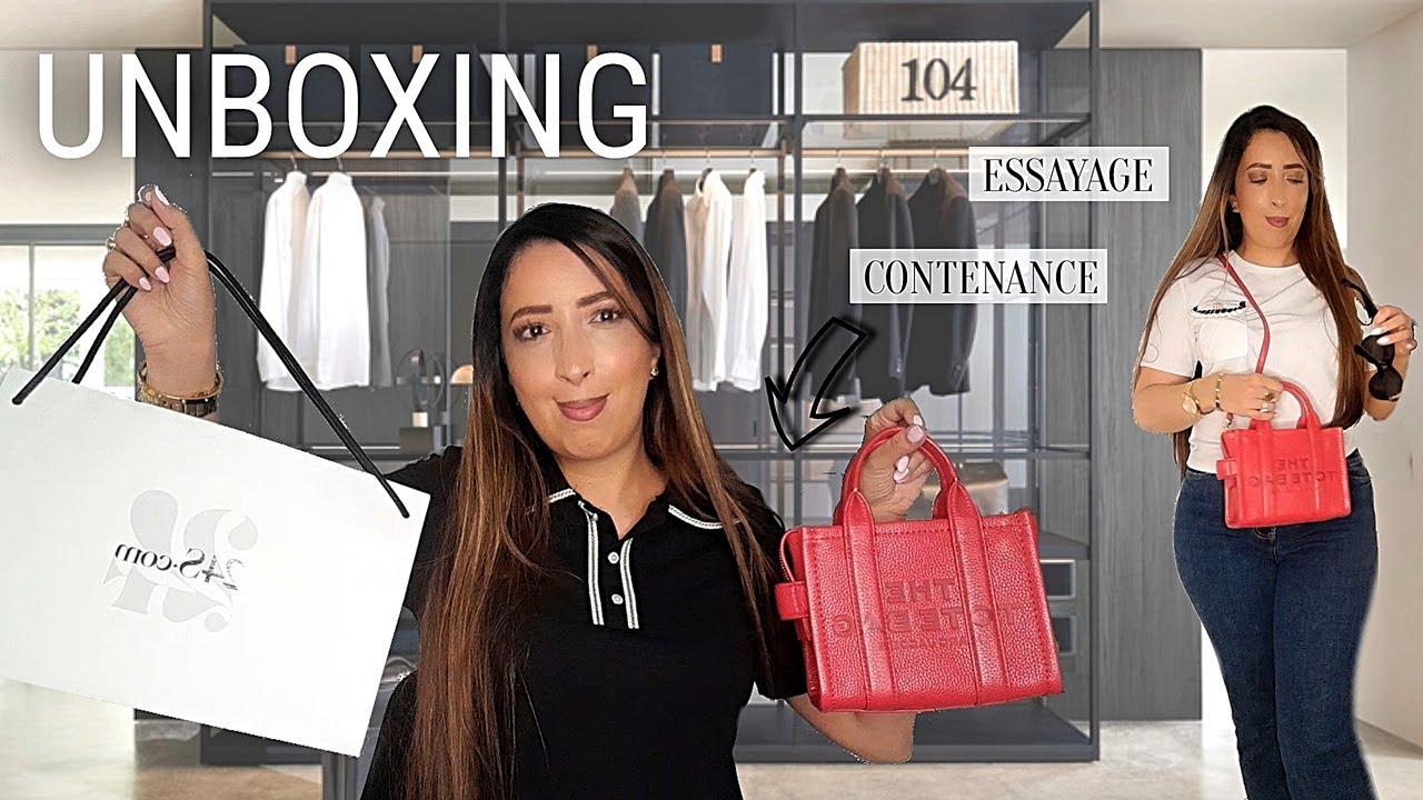 Unboxing et revue complète The Tote Bag MARC JACOBS Contenance Try on, avis 24S