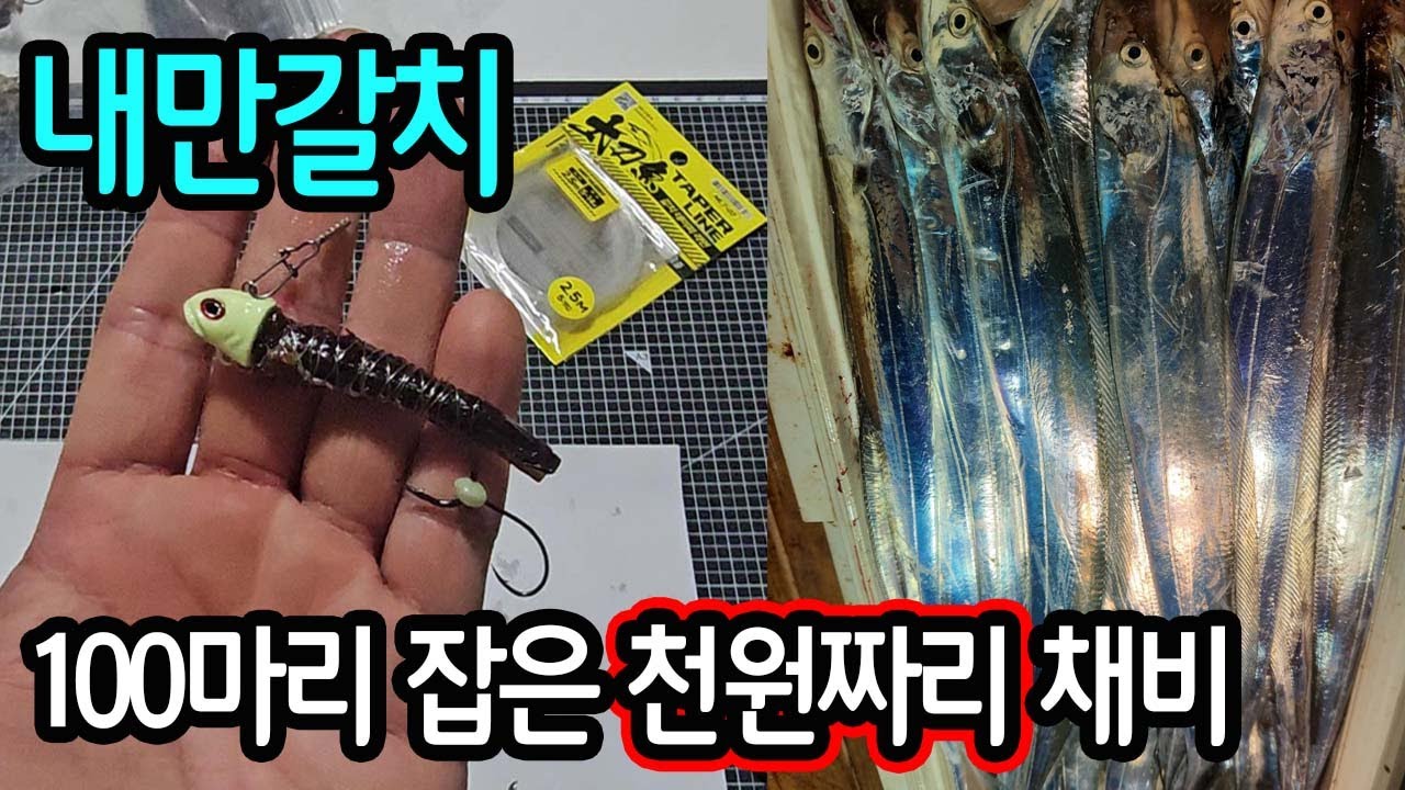 내만갈치 미니텐야 천원짜리 채비 잡는 속도가 빠른 갈치낚시 채비