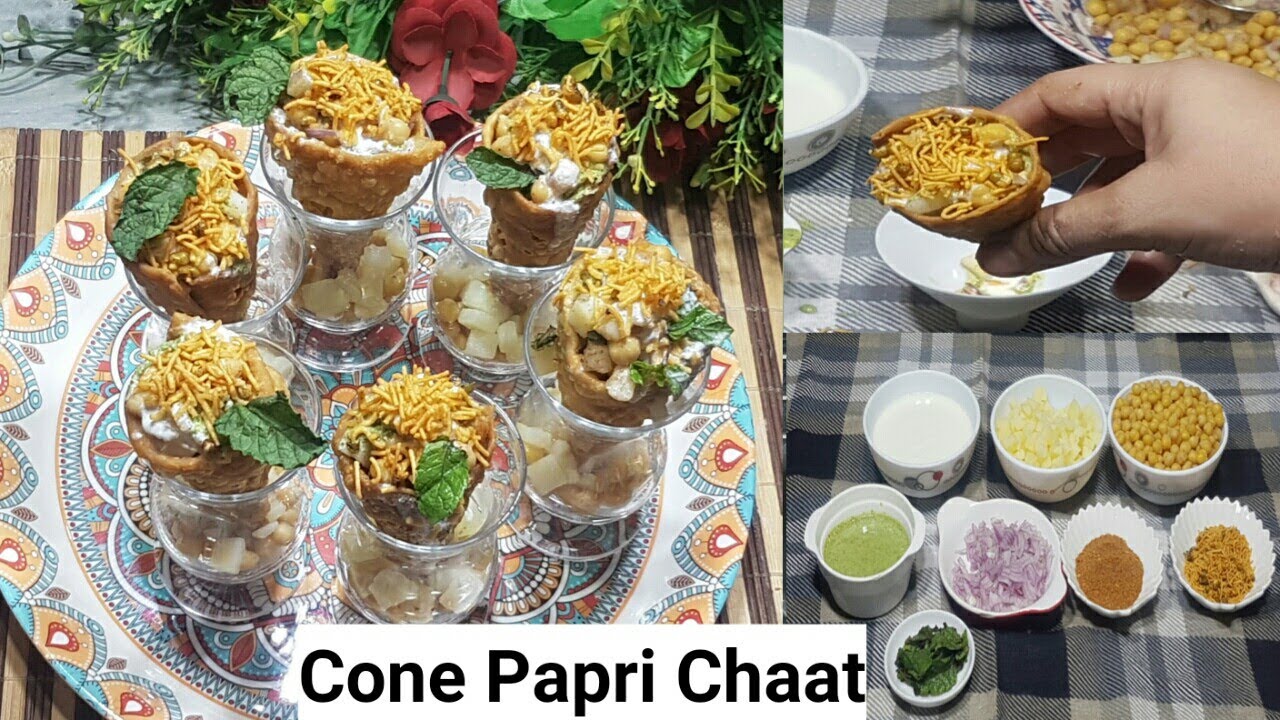 Cone Papri Chaat Recipe By Chef&rsquo;s Kitchenette | Chatpati Street Style  Papri Chaat Recipe