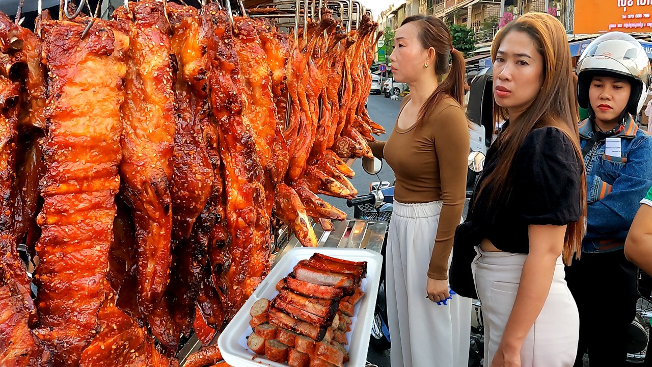They Can't Stop Eating These Meat! Duck & Pork Still Popular! Cambodian Street food