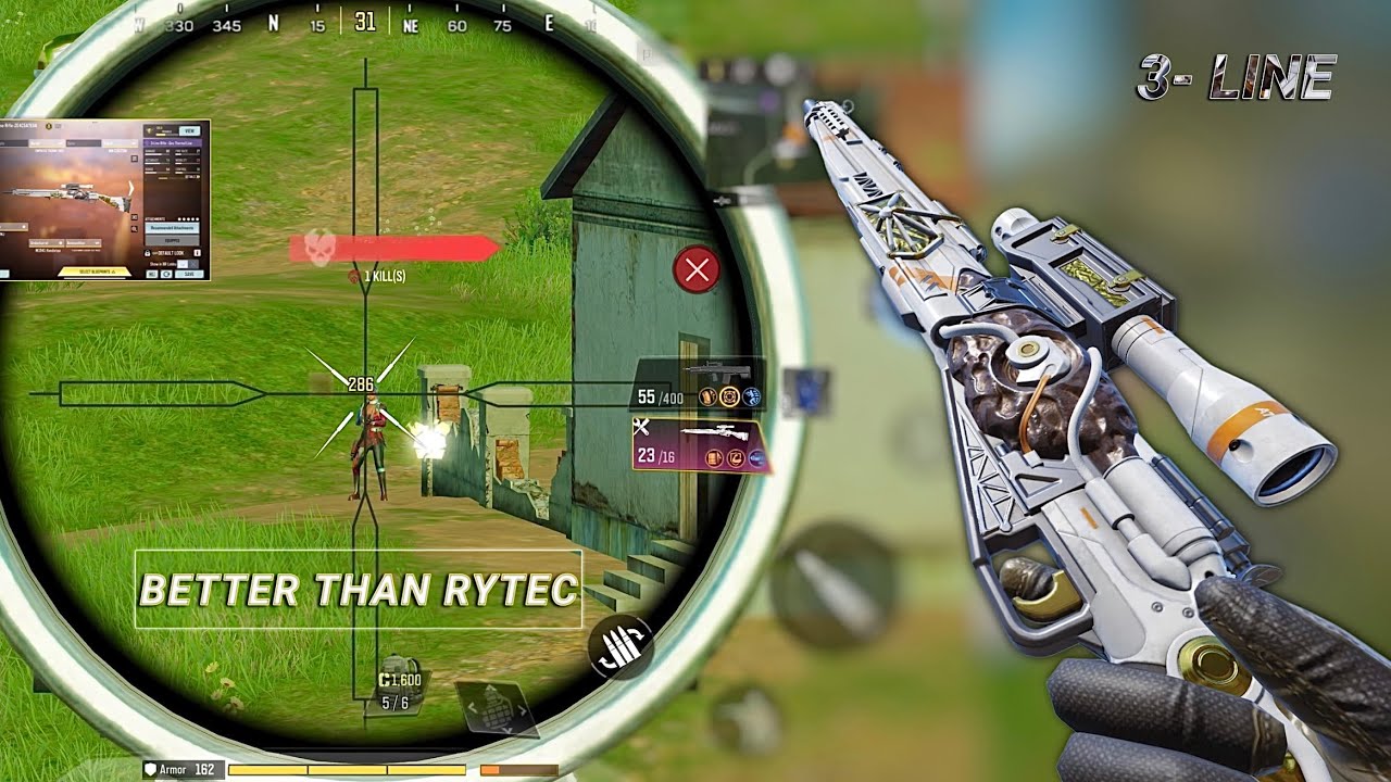 THE 1- SHOT 3 LINE RIFLE GUNSMITH INSANE!! | BEST 3 LINE RIFLE GUNSMITH CODM BR | CODM BR GAMEPLAY 