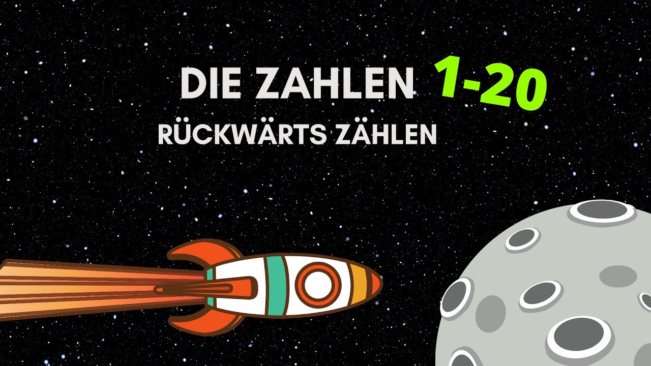 Rückwärts Zählen von 20-1 auf Deutsch - Counting back from 10-1 in German -  KidsGerman