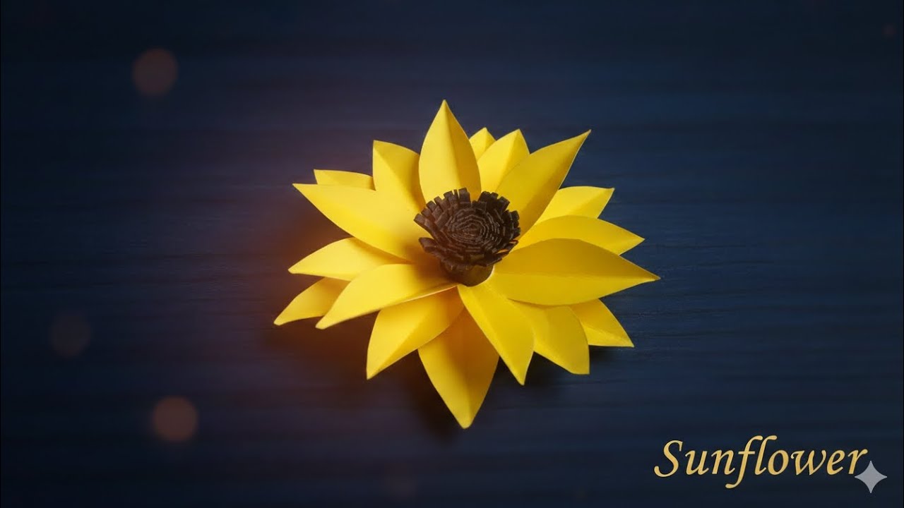 How to make sunflower🌻|| কাগজ দিয়ে সূর্যমুখী ফুল কীভাবে বানাবো || kagoj diye sunflower kivabe banabo