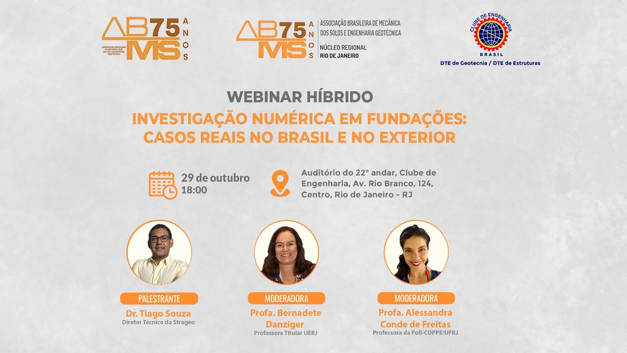 Webinário Híbrido - Investigação numérica em Fundações: Casos reais no Brasil e no exterior