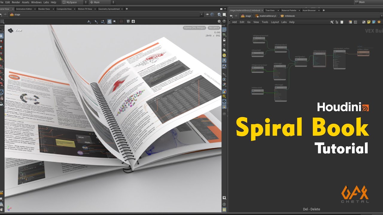 Creating a Spiral Book in Houdini: From Modeling to Rendering