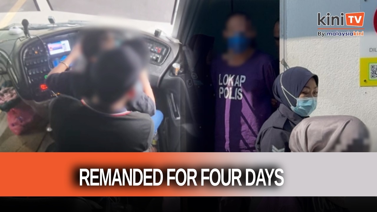 Former bus driver, woman remanded over 'lap driving' incident
