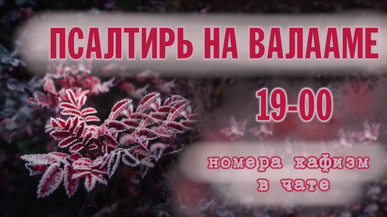 ПСАЛТИРЬ В ВАЛААМСКОМ МОНАСТЫРЕ (Эфир 02 ноября 2022 года)