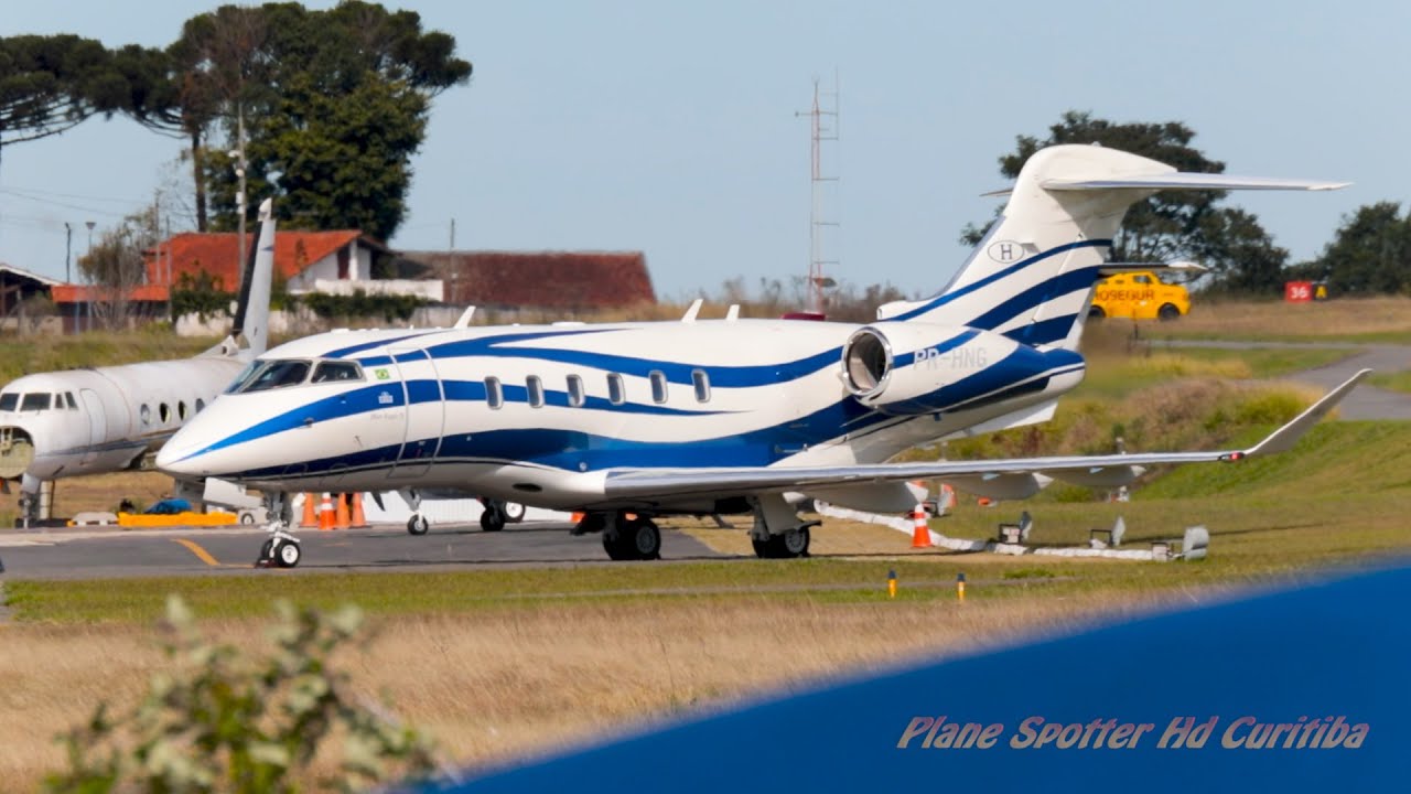 Decolagem do Jato milionário da Havan: Bombardier Challenger 350 (PR-HNG)