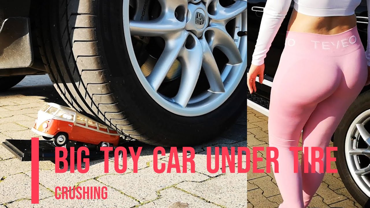 Real Car vs Toy Car #crush #heels #asmr #legs #automobile #porsche #leggings