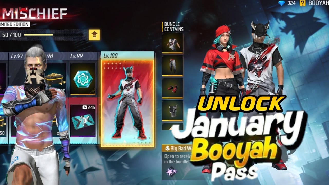সবার আগে January মাসের Booyah pass নিয়ে নিলাম🤑 Free fire even complete video😱