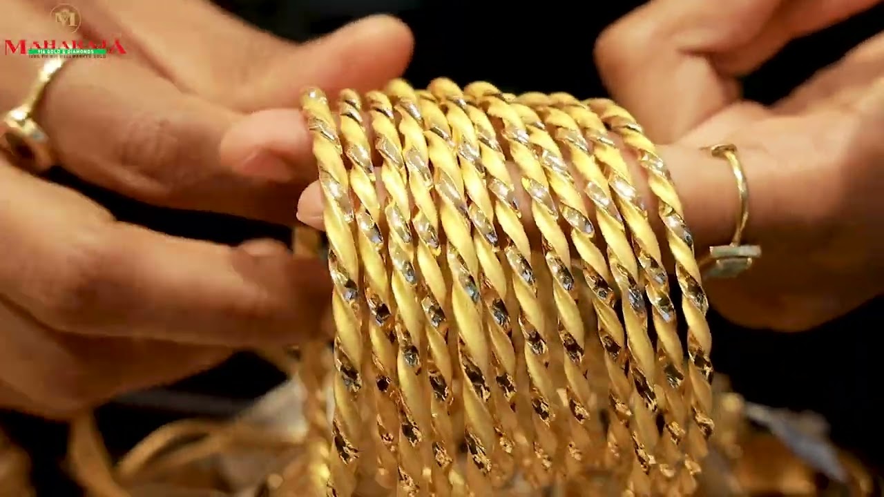 അതിശയിപ്പിക്കുന്ന Daily Wear Bangle Collection's  Maharaja Gold & Diamonds #916 #gold #lightweight