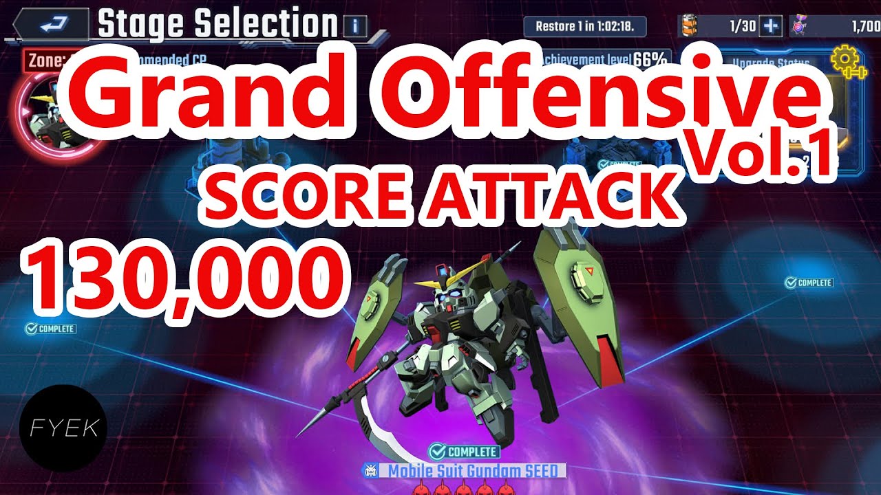130,000 Grand Offensive Vol. 1 SCORE ATTACK Last Boss - SD Gundam G Generation Eternal