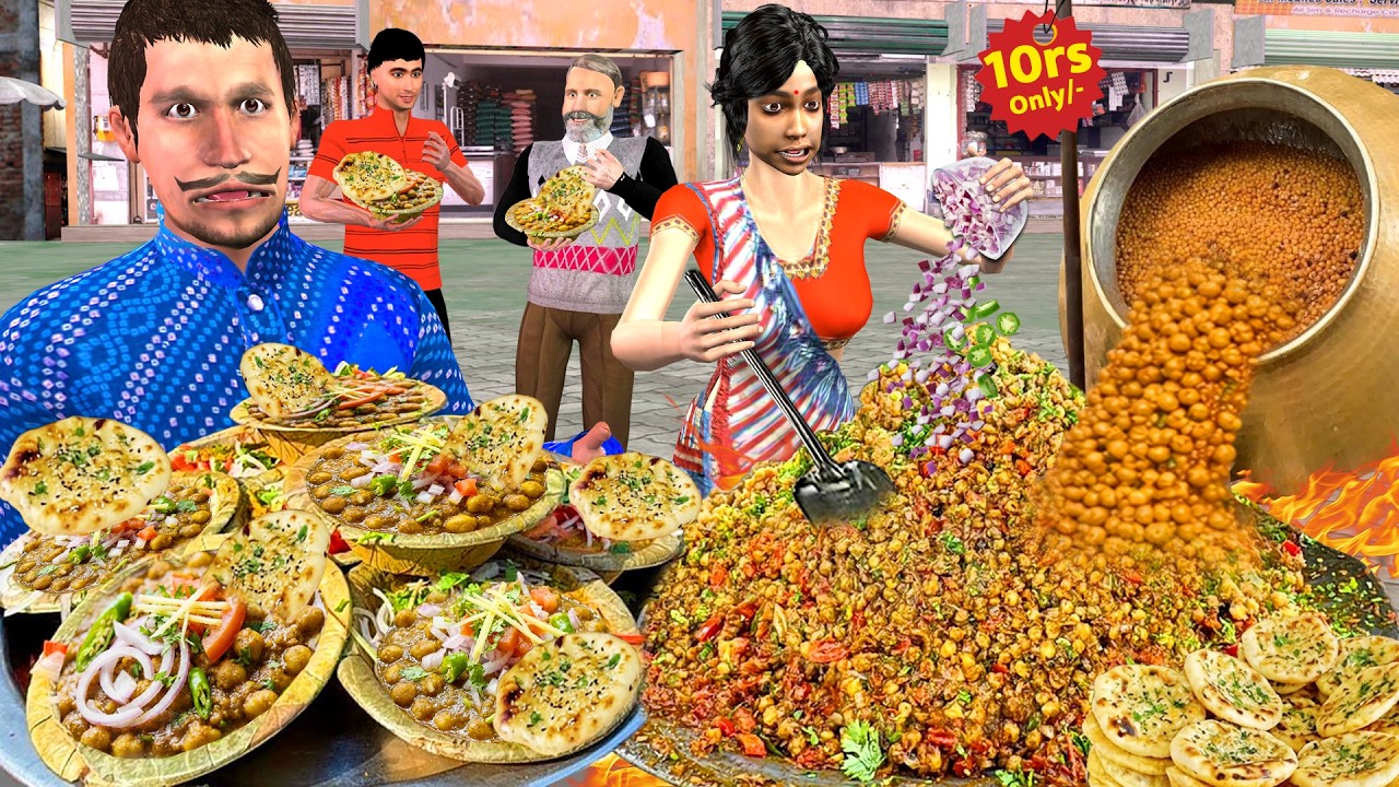 Tadke Wale Masala Chole Kulche Street Food Comedy Video Hindi Kahaniya Moral Stories Hindi Story