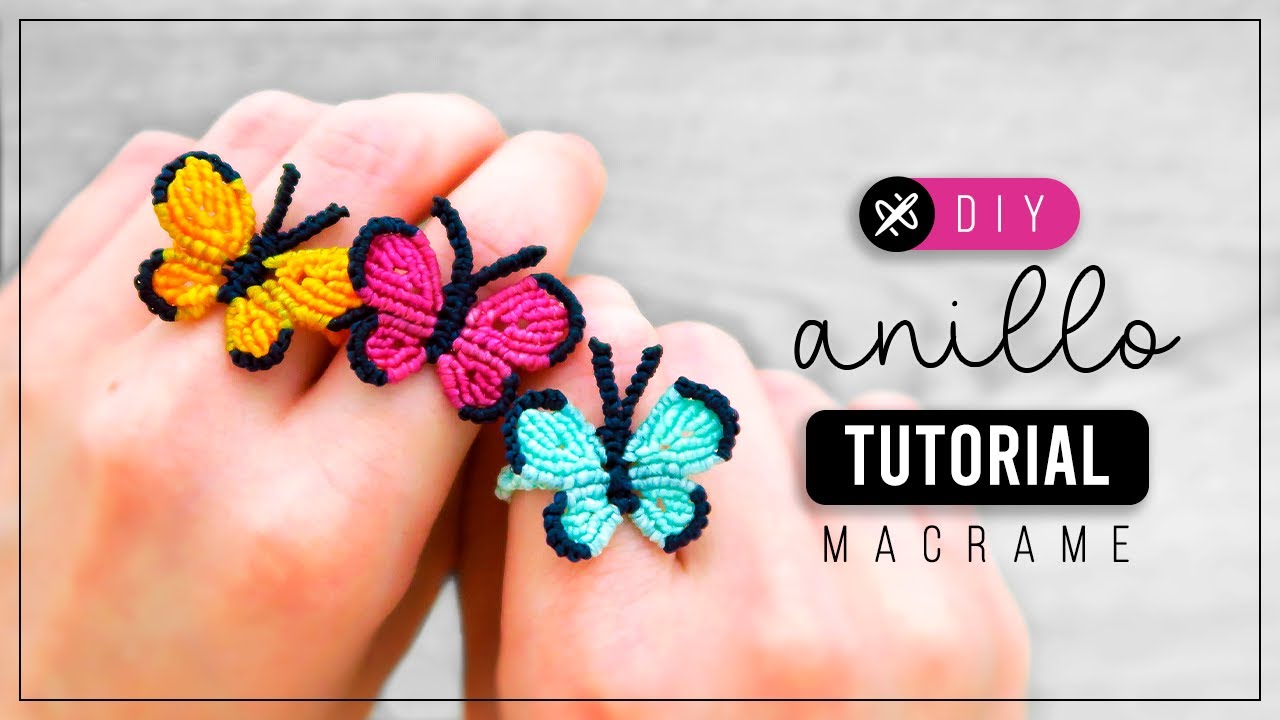 Anillo Mariposa 🦋 Como hacer anillo de nudos | diy tutorial paso a paso ● macrame ring 335