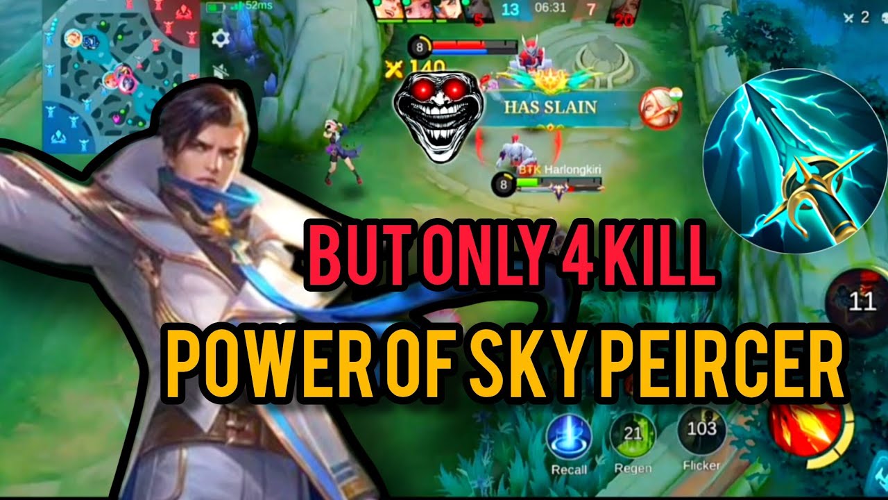 Wow 👌 Sky Peircer Is The Best 👌 Today I Use In Ranked Game [But Only I Got 4 Kill] #mobilelegends 