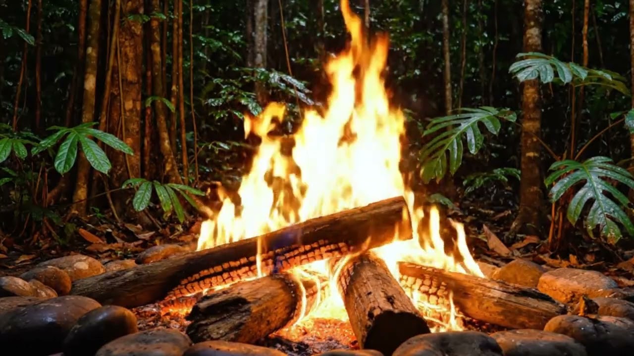 아마존 불멍 9시간 🔥 수면·힐링·집중용 백색소음 | Jungle Campfire ASMR Fireplace Relaxing 9 Hours