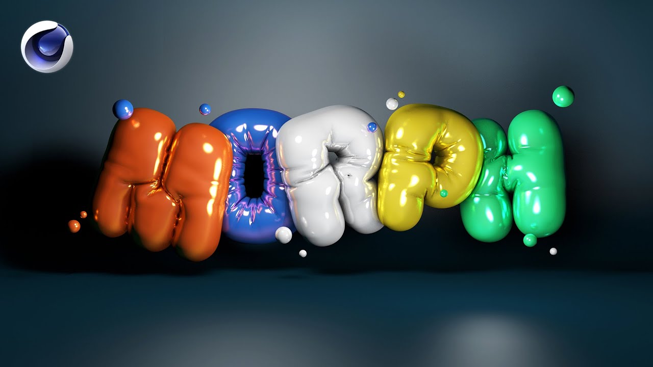 Cinema 4D Tutorial - 3D Balloon text (Step by Step)