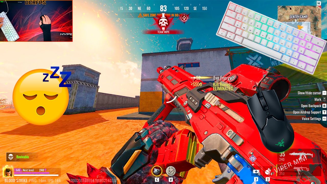 Skyloong GK61 ASMR Solo vs Squad Gameplay Satisfying Keyboard Blood Strike #14
