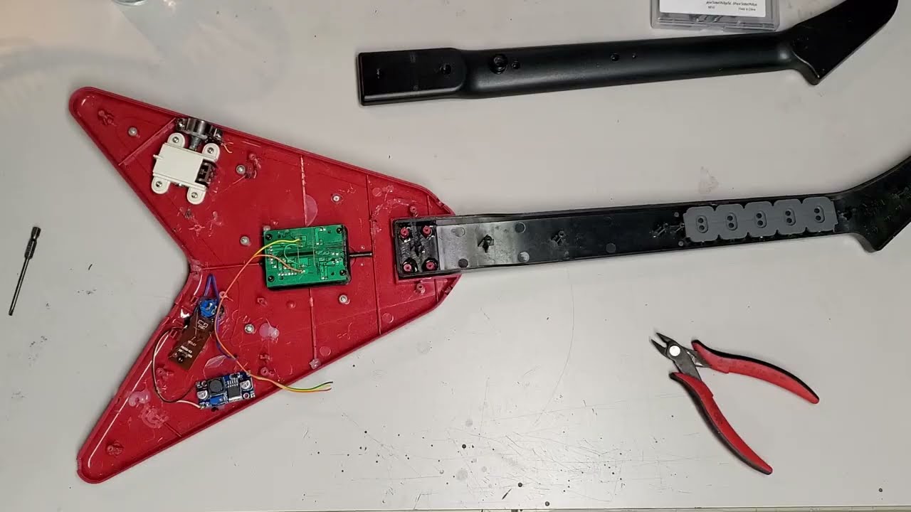 Guitar Hero Flying V Converted to Raspberry Pi