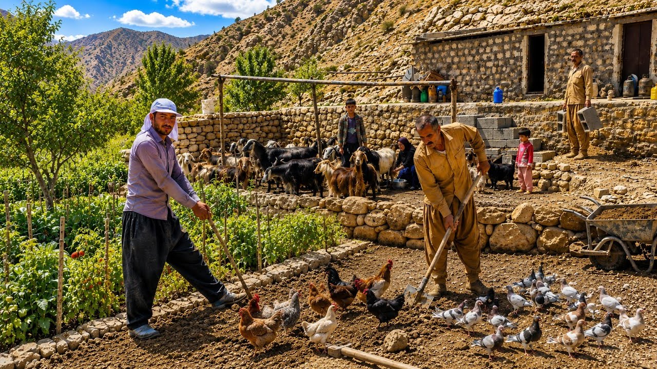 Nomadic life: 🧱Building a Wall with Natural Mountain Stone | Nomads' Efforts to Prevent Soil Erosion