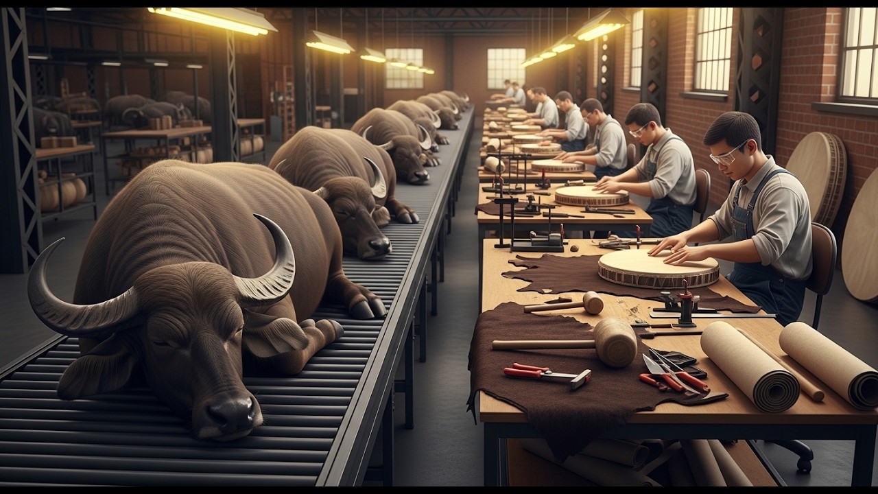 Inside the manufacturing workshop: Leather creation process from buffalo hide (Complete Process)