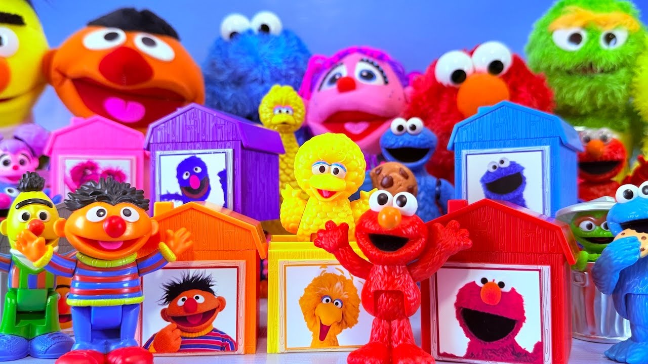 18 Satisfying Unboxing Minutes of SESAME STREET TOYS Small Character Figures Collection