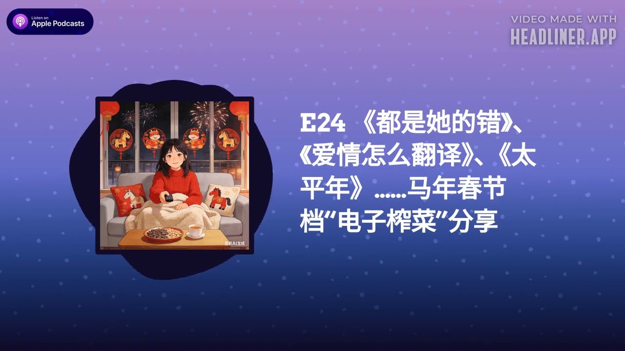 E24 《都是她的错》、《爱情怎么翻译》、《太平年》……马年春节档“电子榨菜”分享 | 心弦与理弦｜车厘子的人间洞察