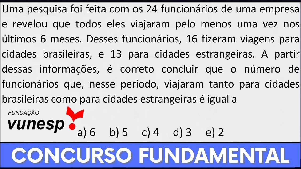 Resolvendo questão de CONJUNTOS na Prova da Banca VUNESP