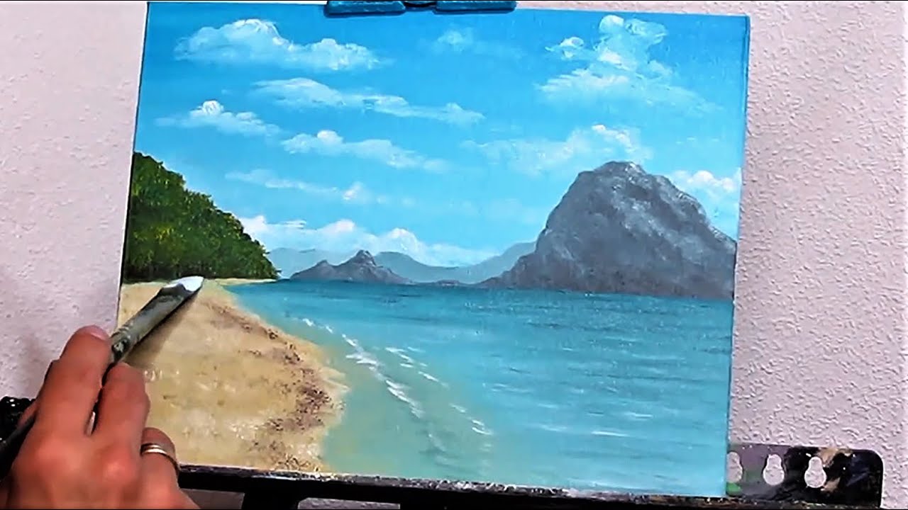Cómo pintar al óleo MAR y PLAYA 👍FÁCIL✨ | Pintar con Francis ® | [REMAKE]