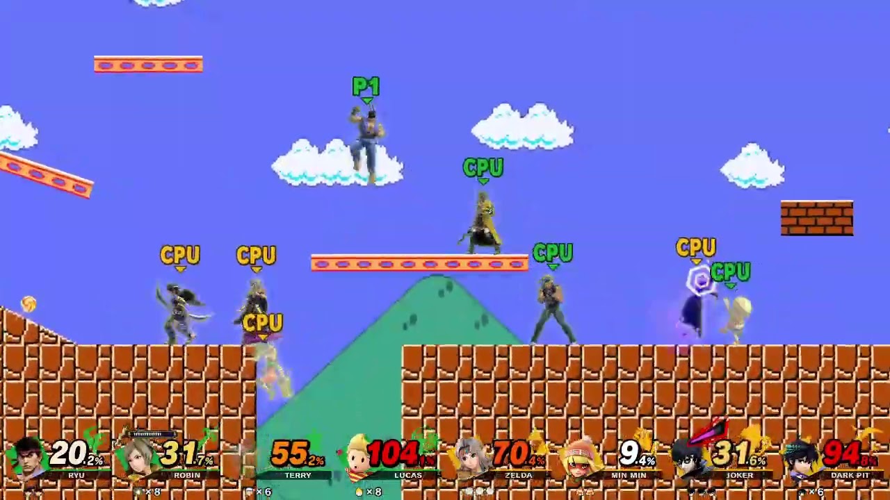 Super Smash Bros. Ultimate: 4 vs. 4 Team Stock Battle (Green Team vs. Yellow Team)