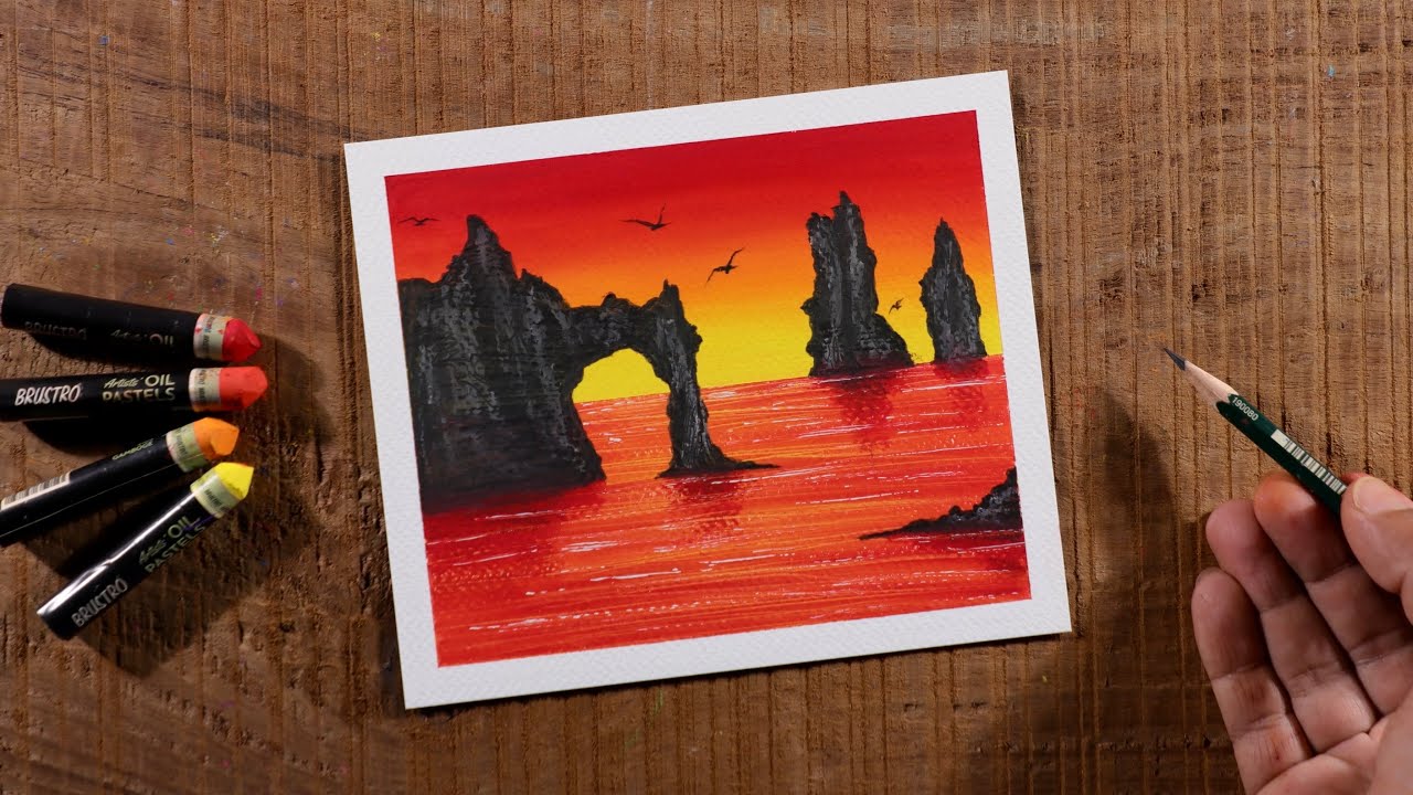 Easy Drawing for Beginners / Drawing with Oil Pastels / Step by Step