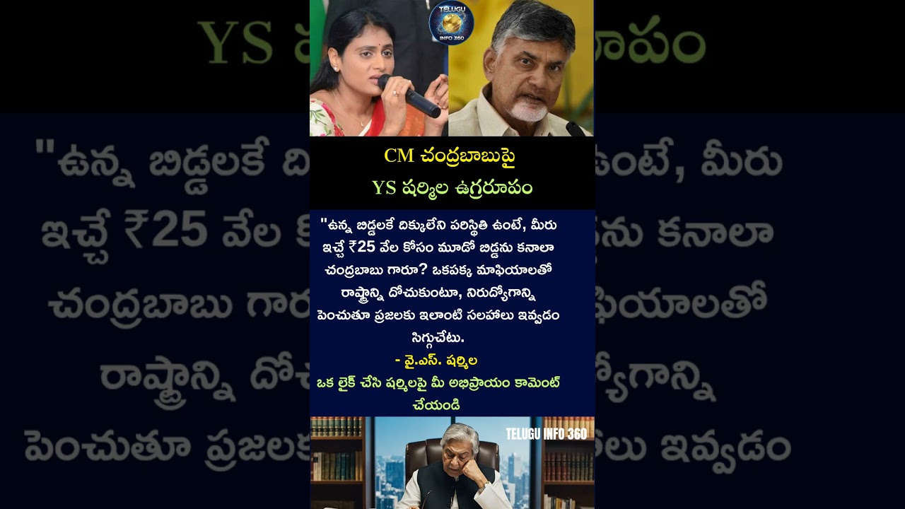 చంద్రబాబుపై షర్మిల ఉగ్రరూపం #chandrababu#yssharmila#ysjagan#ysrcp#tdp#politics#andhrapradesh#shorts