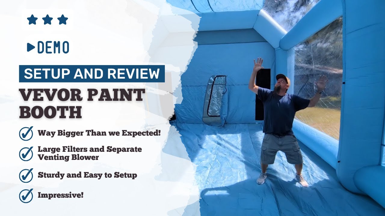 Setup and Review - VEVOR Extra Large Inflatable Paint Booth for Cars and Trucks
