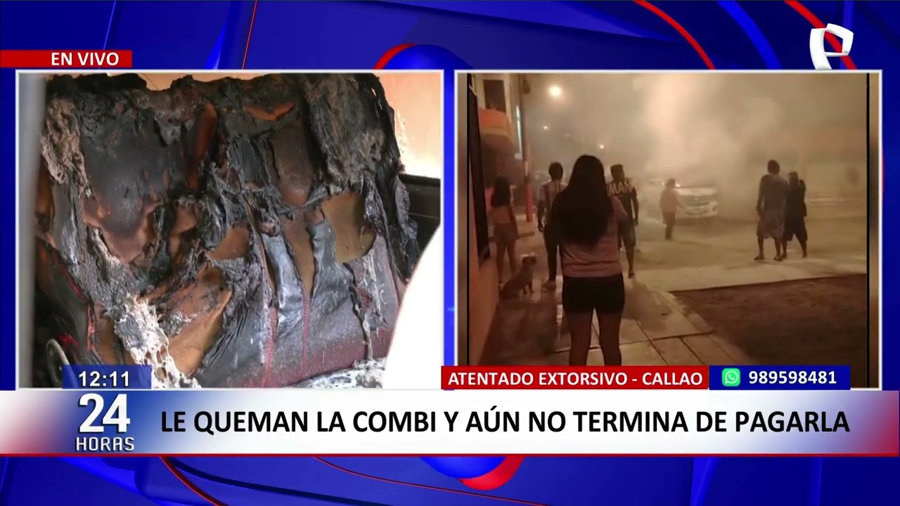 Extorsionadores queman combi en el Callao: afectados no presentan denuncia por temor a represalias