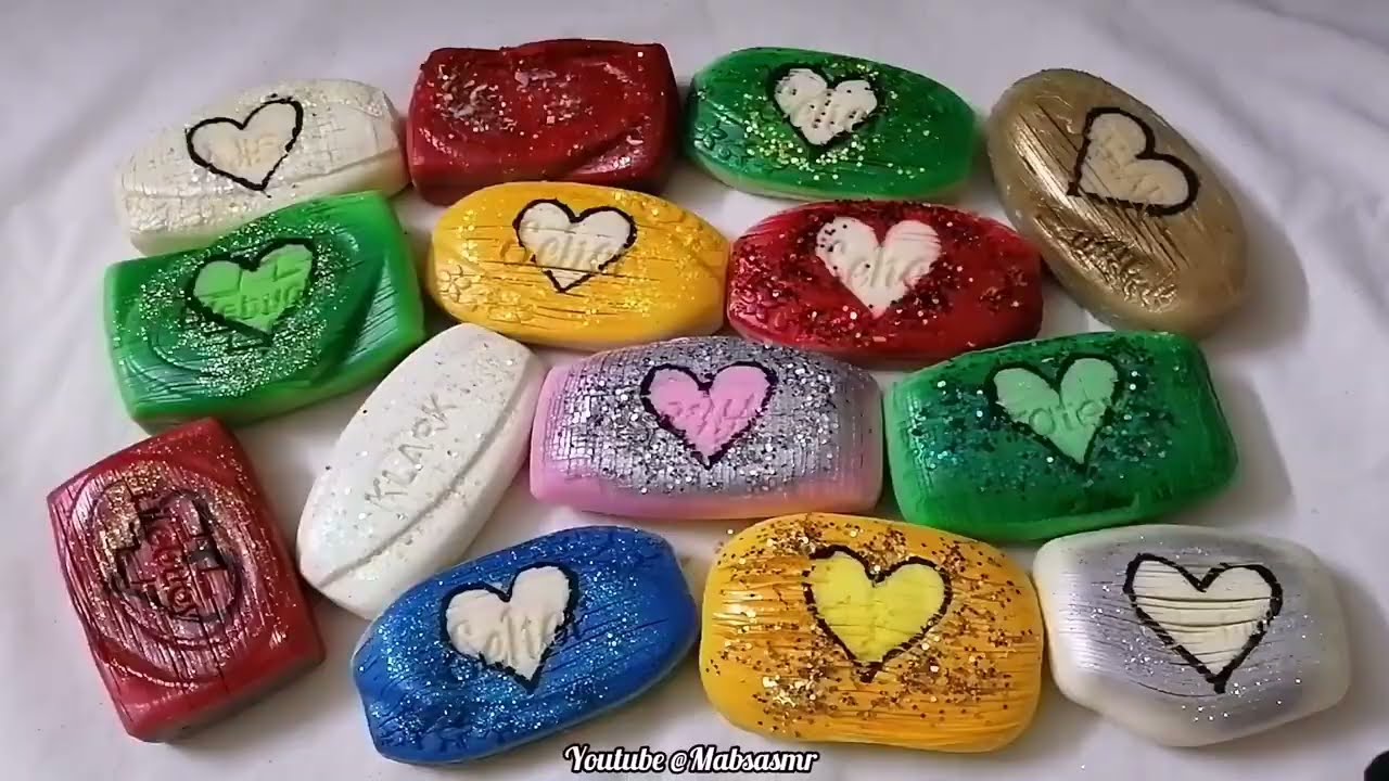 Hearts❤️💔 || beautiful soaps || Crunchy hand crush cubes and stripes.
