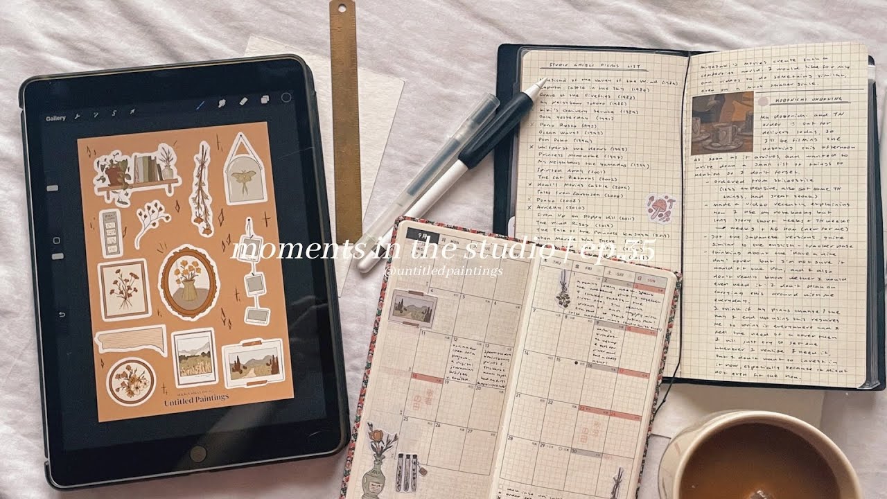 new commonplace book, stickers & a gouache portrait 🖋️ moments in the studio | ep. 35