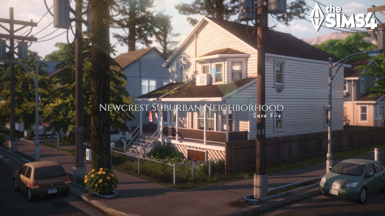 The Sims 4 - Newcrest Rundown suburban Houses (ASMR) - Relaxing Speed Build (Save file)