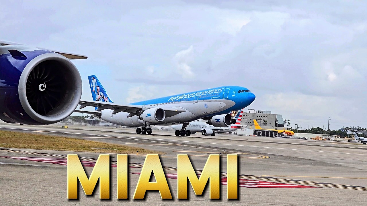 Exclusive Airside Footage Close-up Landings and Takeoffs at Miami Airport!