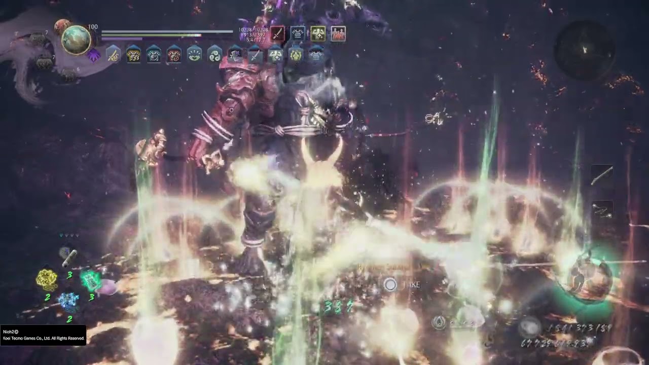 Nioh 2 : Overpowered End Game Piurity Build | 30 Floor Depths of Underworld |7 Izanaghi/6 Oyamatsumi