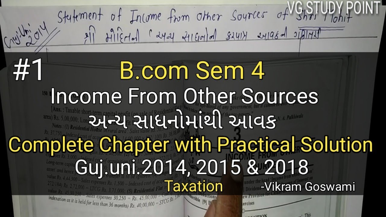 #1 Income From Other Source અન્ય સાધનોની આવક | Complete Chapter | B.com Sem 4 | Taxation