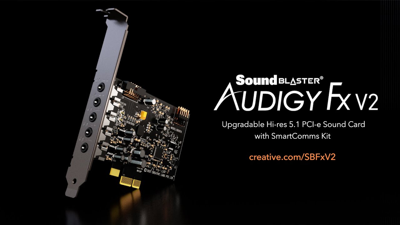 Sound Blaster Audigy Fx V2 Upgradable Hi-res 5.1 PCI-e Sound Card with SmartComms Kit
