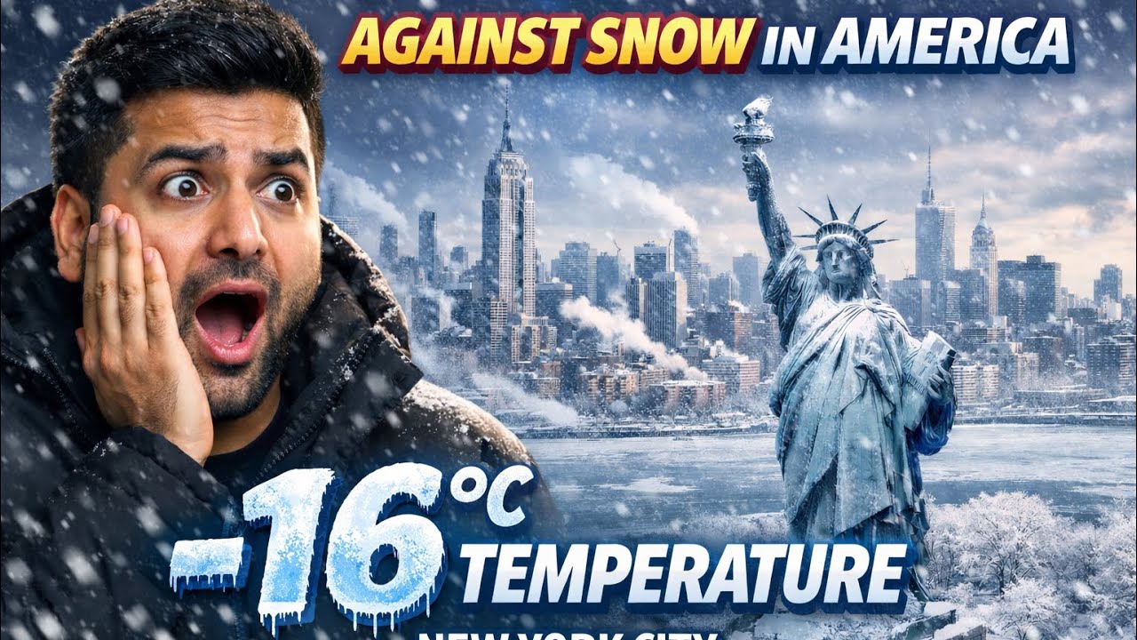 Against snow ❄️ in America #popular #nyc #minivlog 