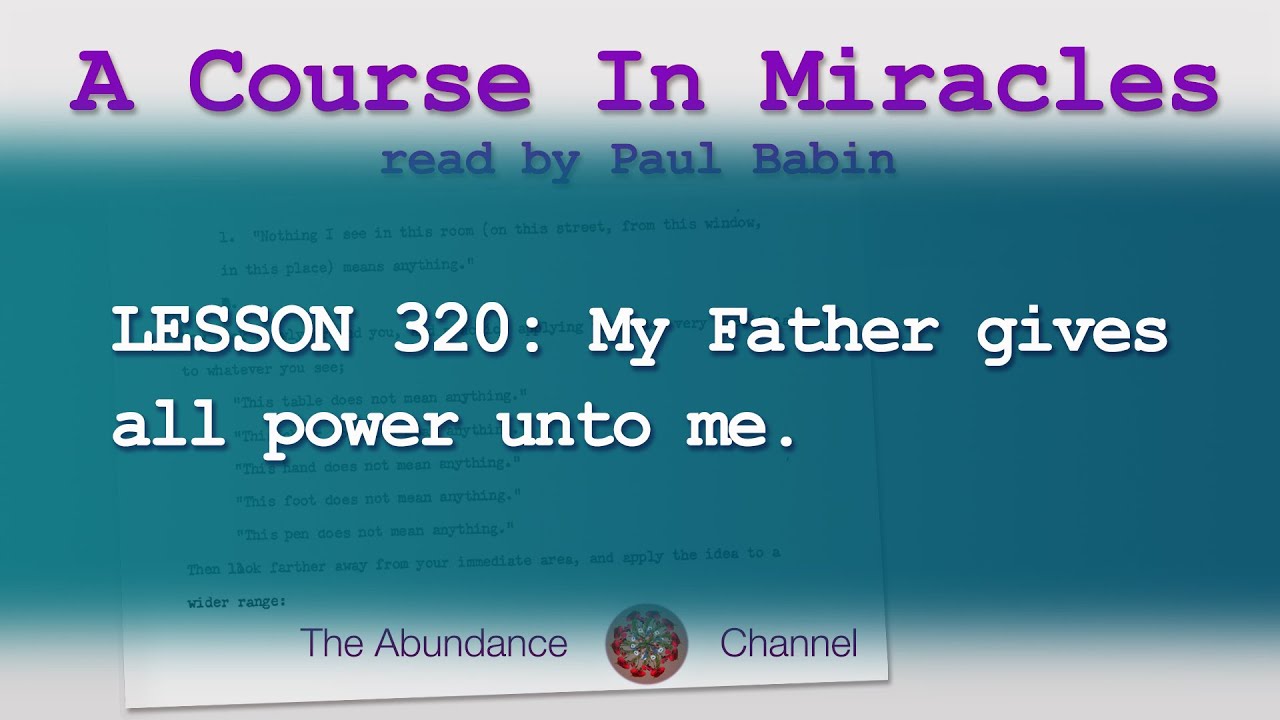 Lesson 320 Course In Miracles