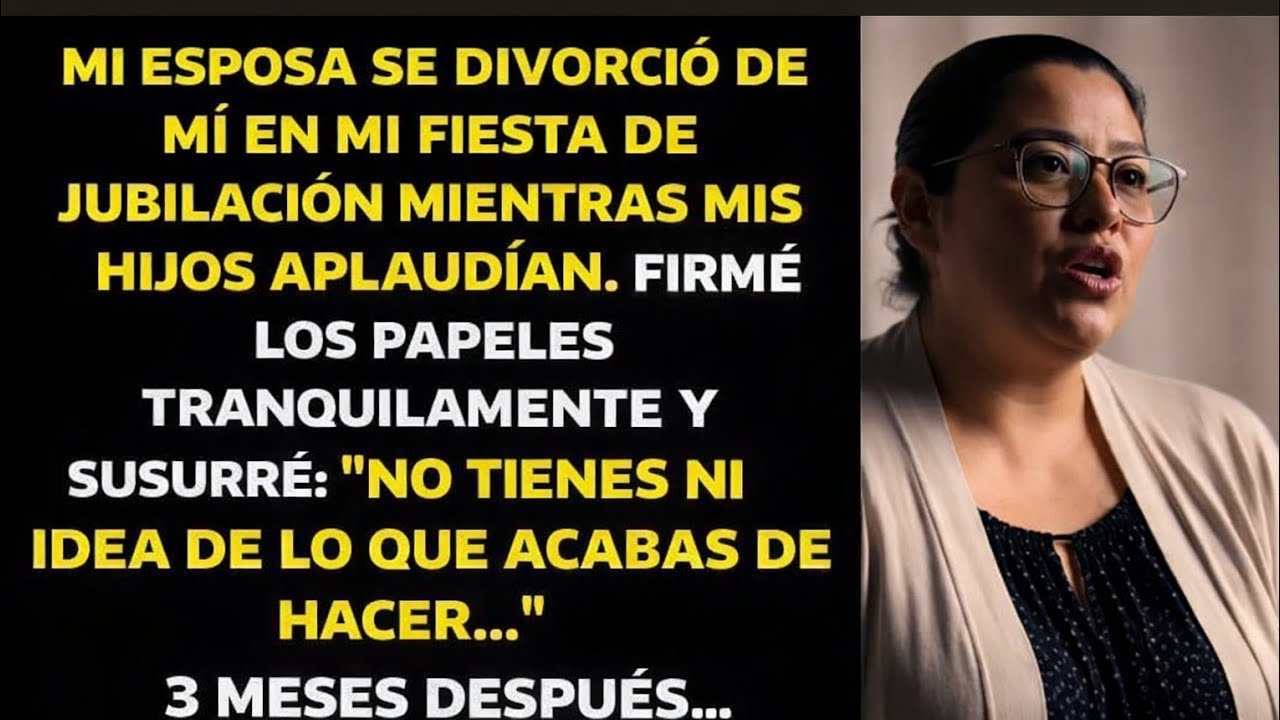 Mi esposa me entregó los papeles del divorcio en mi fiesta de jubilación mientras mis hijos…