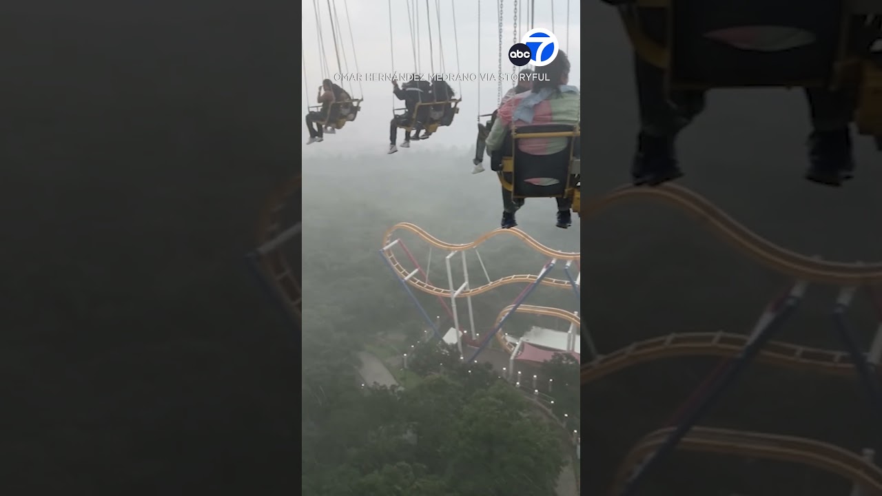 Riders left dangling midair at Six Flags Mexico during storm