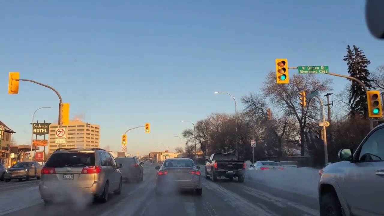 Winnipeg -32°C Driving - Portage Ave 