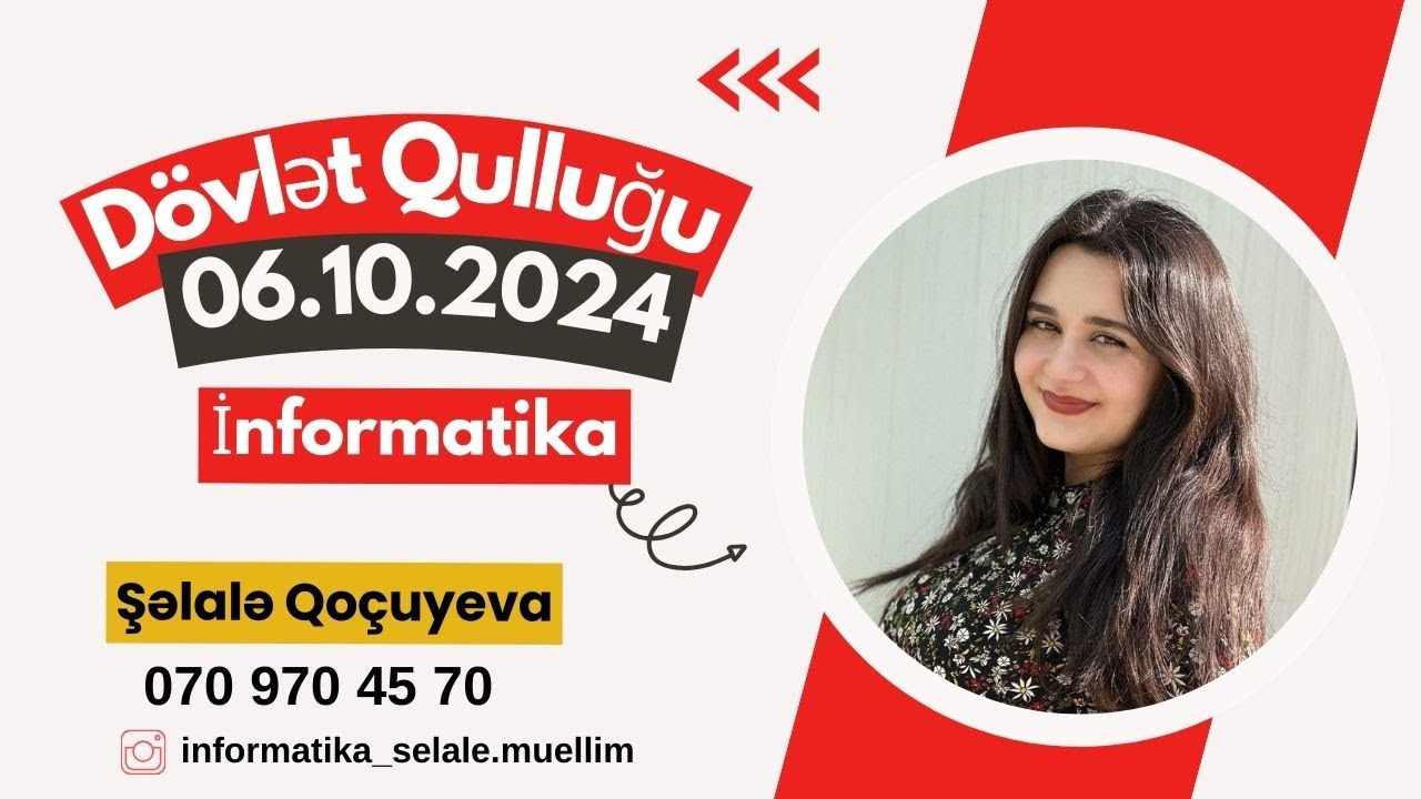 06.10.2024 Dövlət Qulluğu - İnformatika qəbul sualları | İzlə və nəticəni öyrən🔥