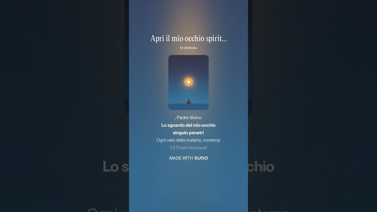 Apri il mio occhio spirituale