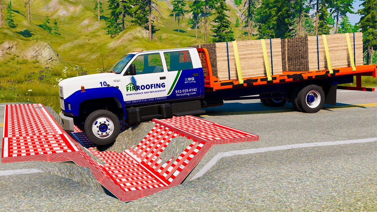 Trucks and Cars Almost Stuck on Giant Speed Bump | Driver Skills Gameplay2 | Beamng.Drive